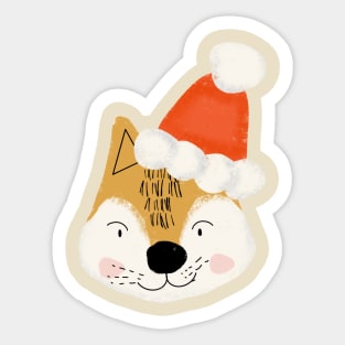 Cute Santa fox Sticker